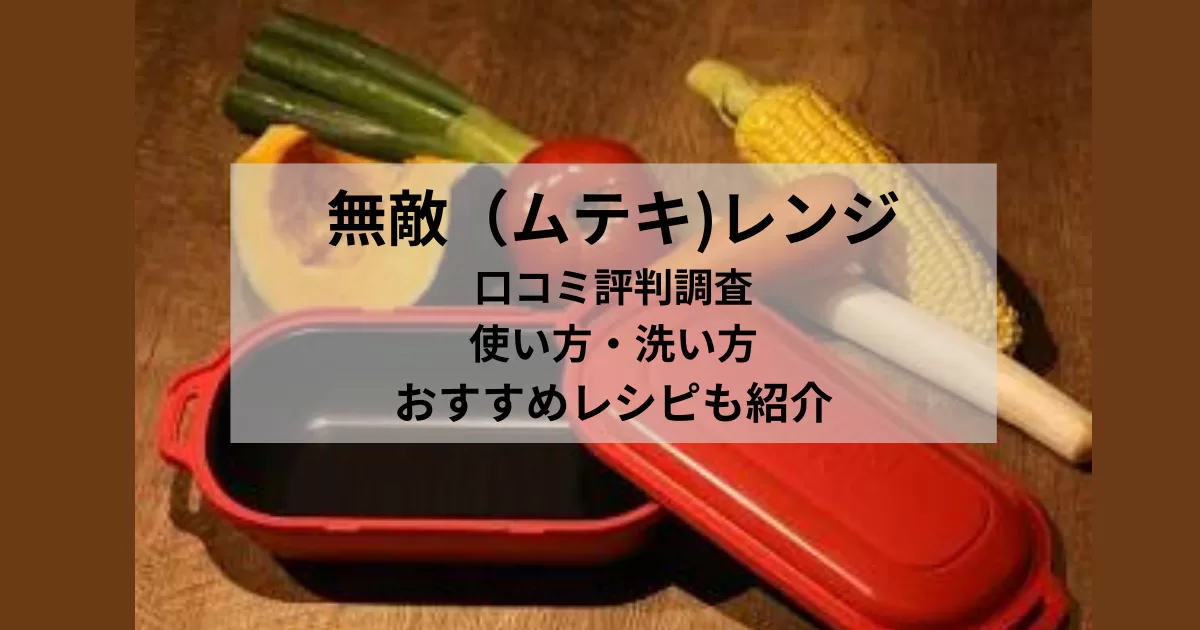 無敵（ムテキ)レンジの口コミ評判調査｜使い方・洗い方におすすめレシピも紹介